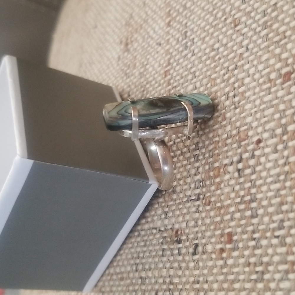 Raw Abalone Sterling Ring - Picture 5 of 12